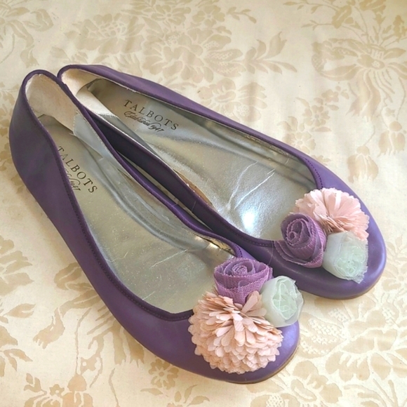 Talbots Shoes - Purple Talbots Flats with Flowers